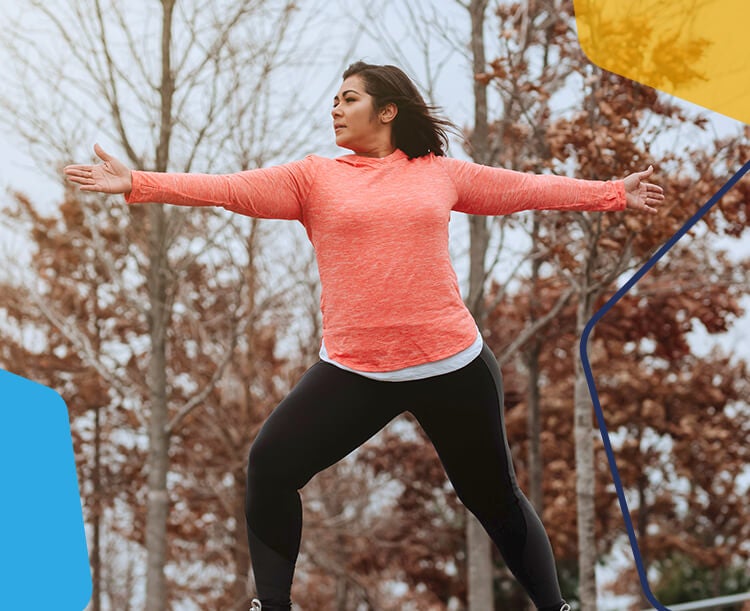 Image of a woman stretching