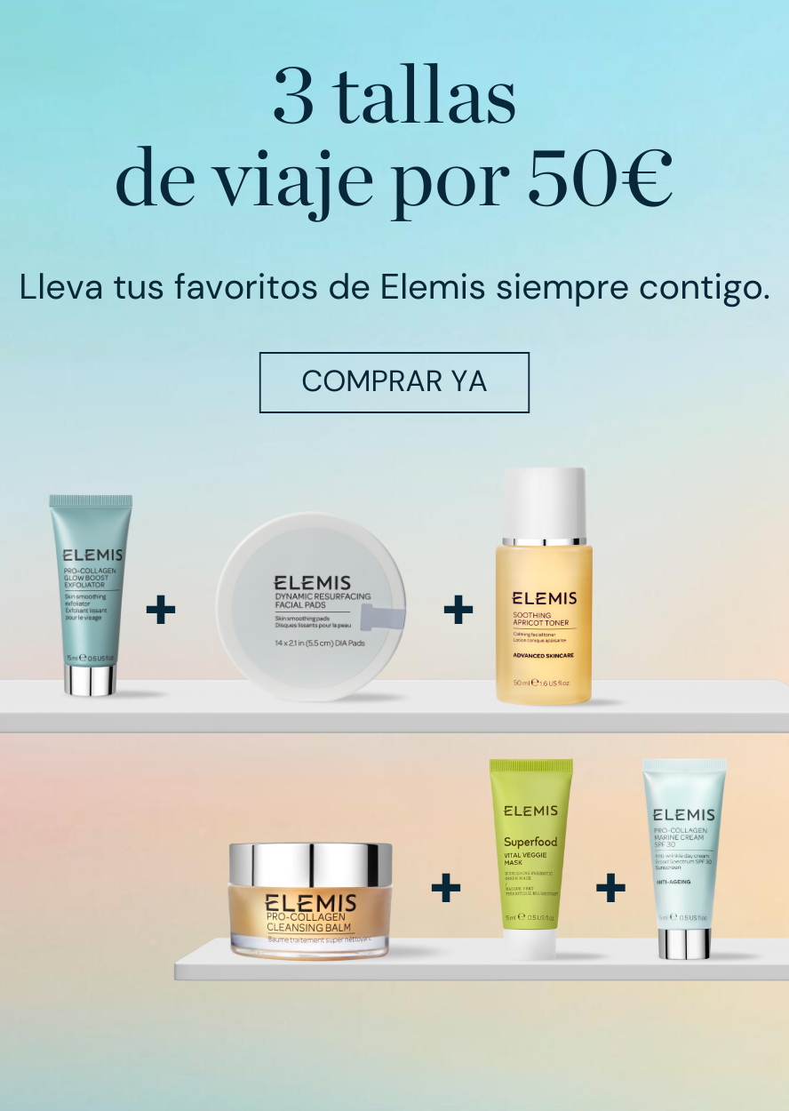 3 tallas de viaje por 50€ Lleva tus favoritos de Elemis siempre contigo.