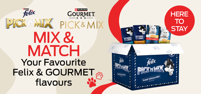 Mix & Match Your Favourite Felix & GOURMET Flavours. Here to stay.