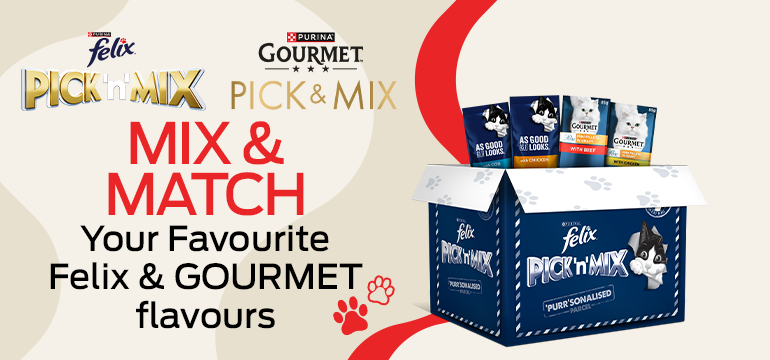 Mix and match your favourite felix and gourmet flavours