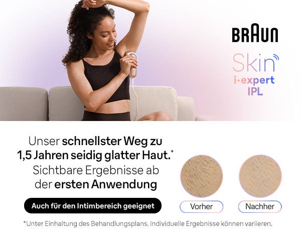 Infografik zeigt Frau beim Rasieren der Achselhöhle als schnellsten Weg zu einem Jahr seidig glatter Haut.