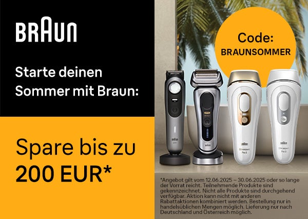 Infografik zeigt Braun-Produkte und das Sommer Sale