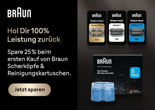 Braun Angebote Rasierzubehör mit bis zu 25 % Rabatt