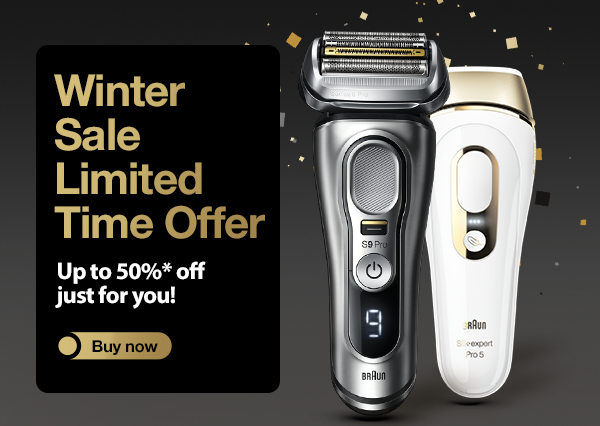 New deals from Braun UK - up to 50% off just for you! - winter sale limited time offer - buy now