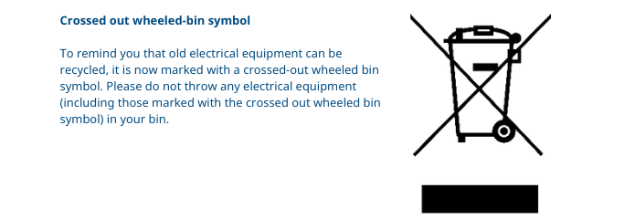 crossed out wheeled-bin symbol - to remind you that old electrical equipment can be recycled, products are now marked with this symbol -Braun