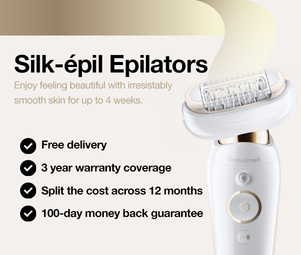 Braun Silk-epil epilators - enjoy feeling beautiful with irresistibly smooth skin for up to 4 weeks - free delivery, 3 year warranty coverage, split the cost across 12 months, 100-day money back guarantee