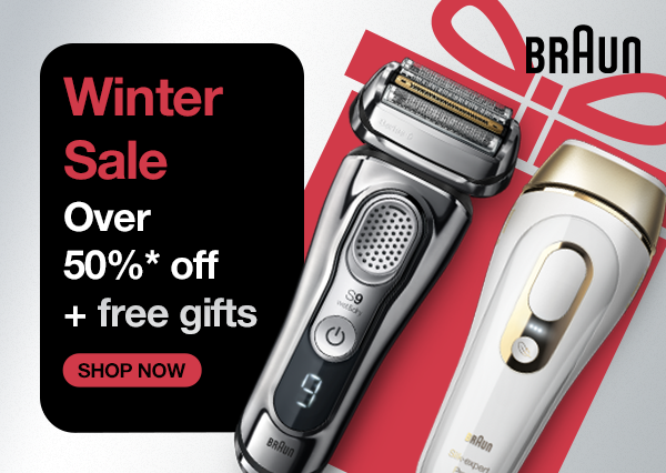 winter sale - over 50%* off + free gifts - shop now - Braun Series 9 Pro, Braun silk-expert Pro 5 IPL