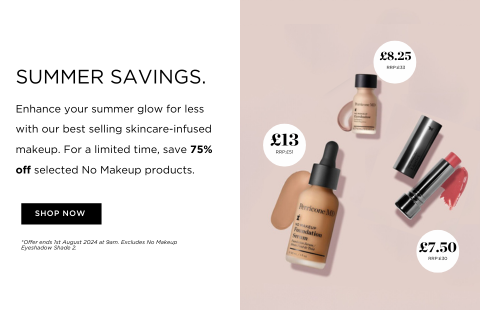 Enhance your spring glow for less with our bestselling skincare-infused makeup.  Two No Makeup Foundation Serums for £26.* Two No Makeup Lipsticks for £15.*