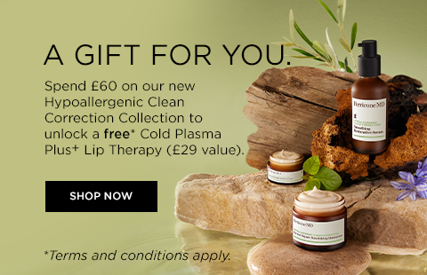 A GIFT FOR YOU! SPEND £60 ON OUR NEW HYPOALLERGENIC CLEAN CORRECTION COLLECTION TO UNLOCK A FREE* COLD PLASMA PLUS+ LIP THERAPY (VALUE £29)