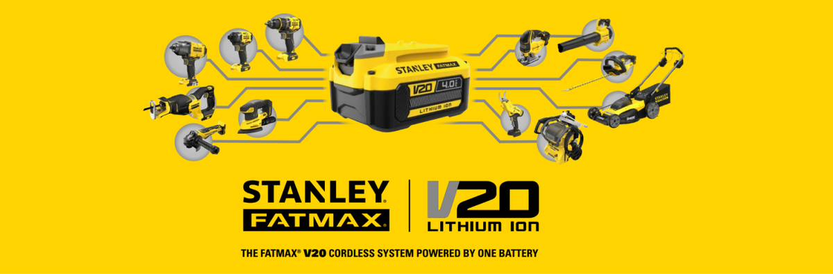18V STANLEY® FATMAX® V20 Cordless 4-Piece Combo Kit with 2 x 4.0Ah Lithium  Ion Batteries and Soft Bag
