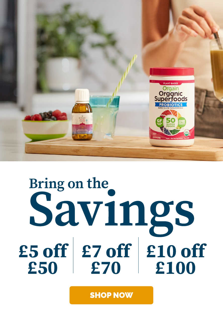 Spend more, save more with £5 off when you spend £50, £7 off when you spend £70 and £10 off when you spend £100.
