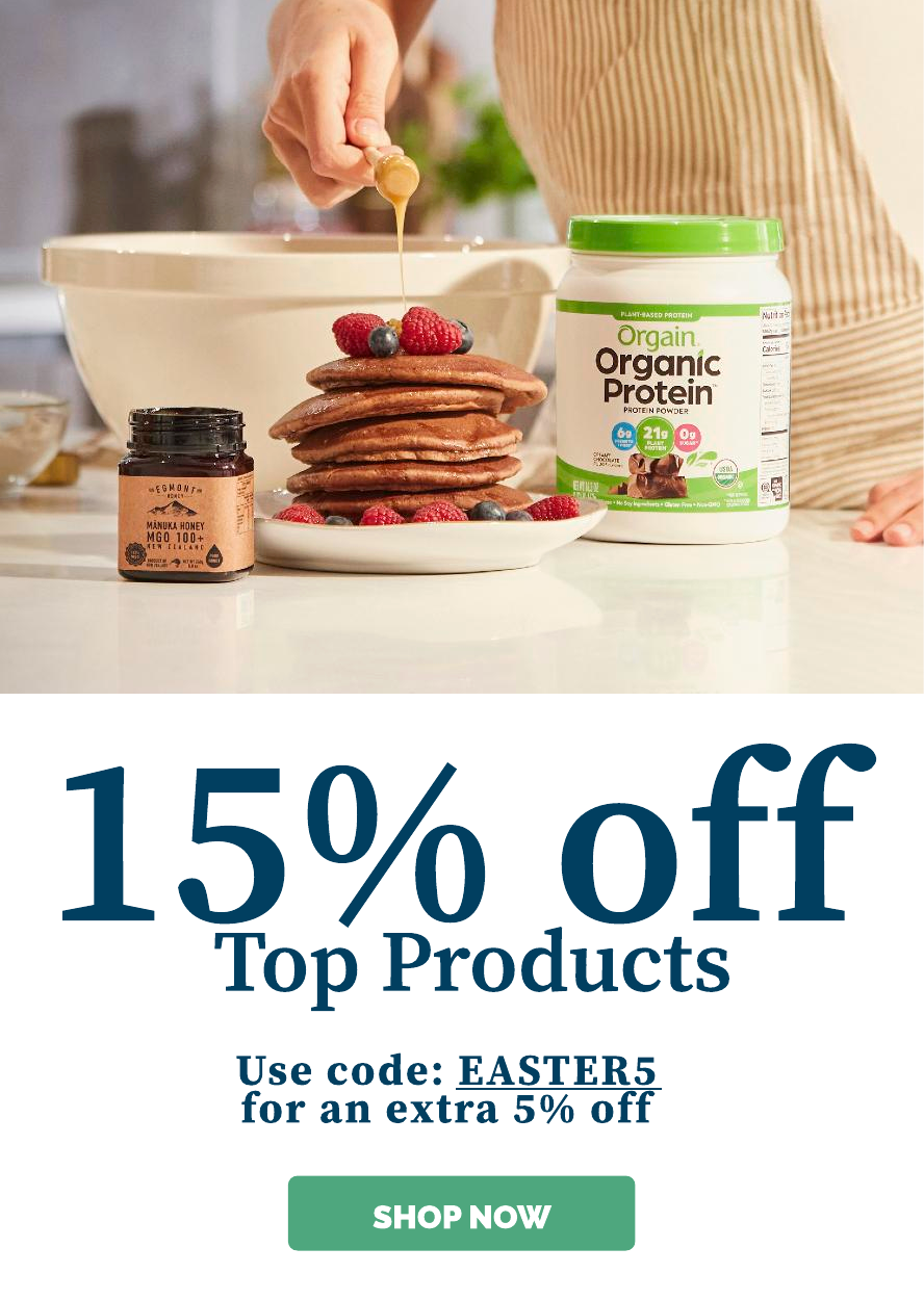 15% off our top products - extra 5% off with code EASTER5