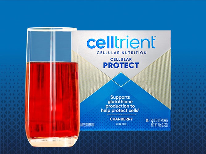 Celltrient Protect glutathione drink in cranberry flavor