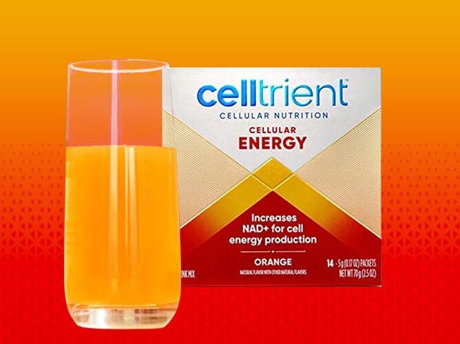 Celltrient Energy nicotinamide riboside drink in orange flavor