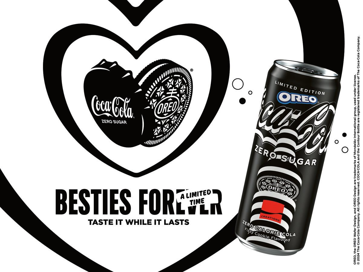 Besties for a Limited Time: This limited edition flavour brings together Coca-Cola Zero Sugar and OREO®. Taste it while it lasts.