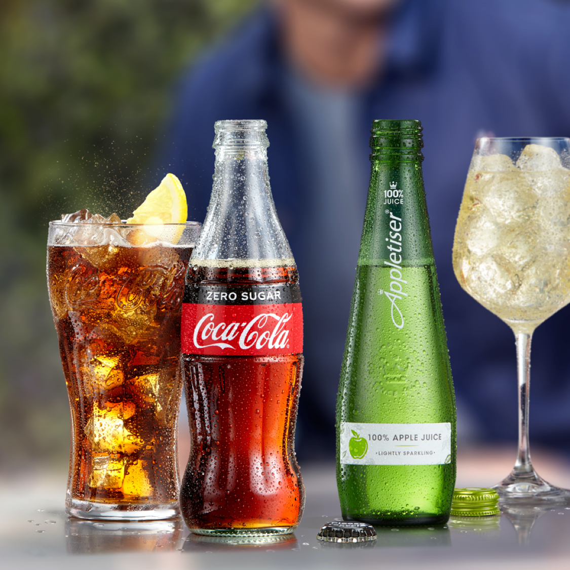 Cool Glasses of Coca-Cola Zero-Sugar and Appletizer