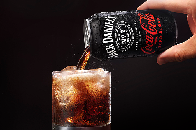 Coca-Cola Jack Daniels being poured into a glass