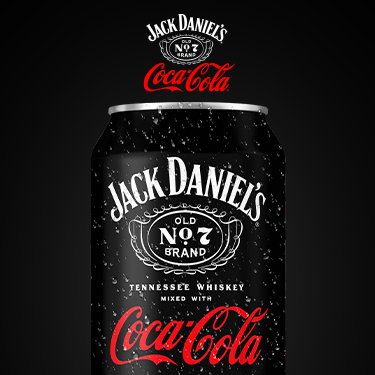 A can of Coca-Cola Jack Daniels on a black background