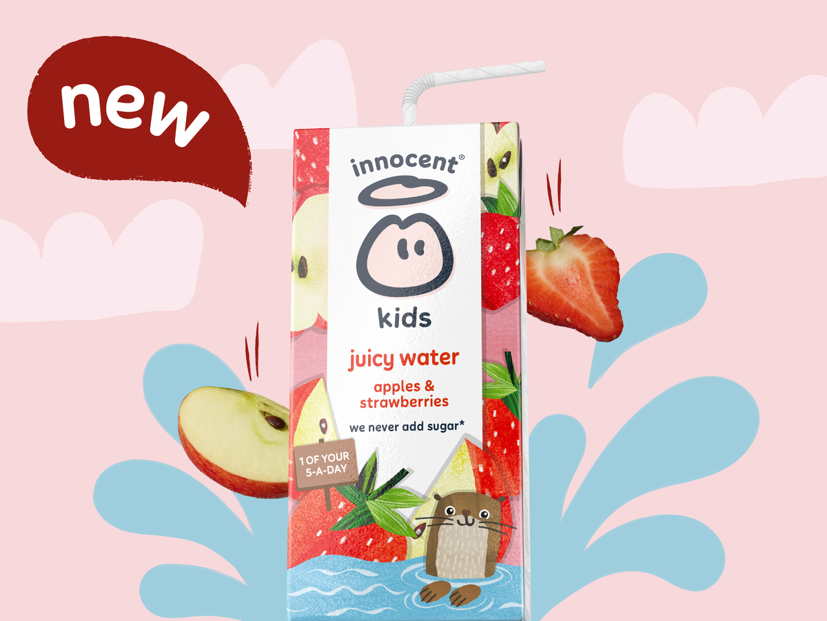 NEW innocent Kids Juicy Water is here! Choose Apples & Strawberries or Apples & Mangoes – two delicious flavours both with no added sugar.