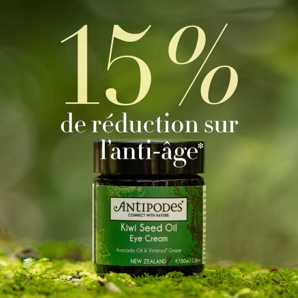 15 % de réduction sur notre gamme anti-âge