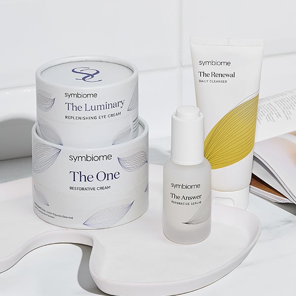Introducing Symbiome. Discover formulas created with a deep understanding of the connection between skin health, a thriving microbiome & an intricate, healing relationship with nature.