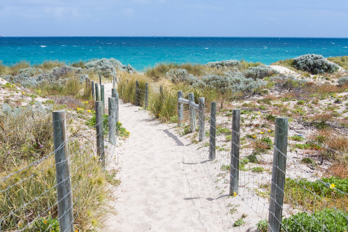 Image of Beach entrance and the ocean