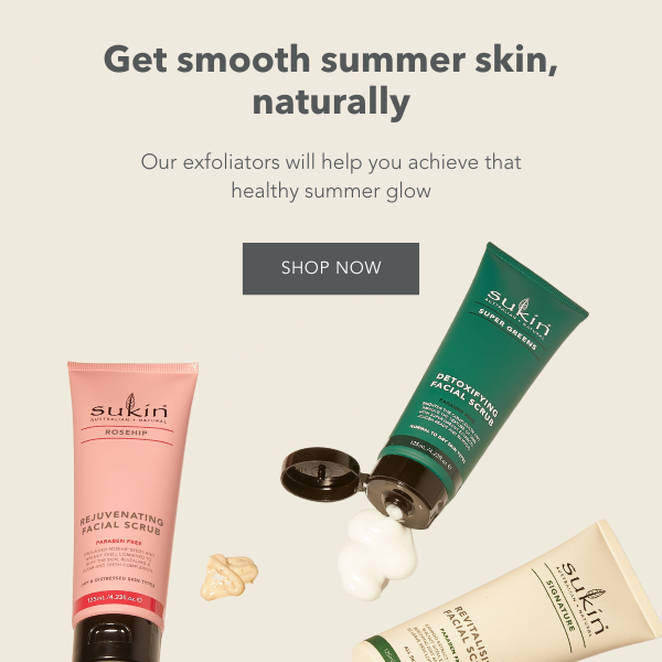 Get Smooth Summer Skin, Naturally. Our exfoliators will help you achieve that healthy summer glow