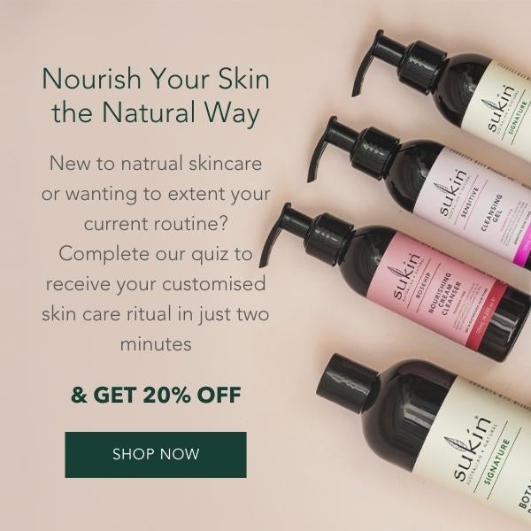 Nourish Your Skin the Natural Way  New to natrual skincare or wanting to extent your current routine? Complete our quiz to receive your customised skin care ritual in just two minutes & get 20% off