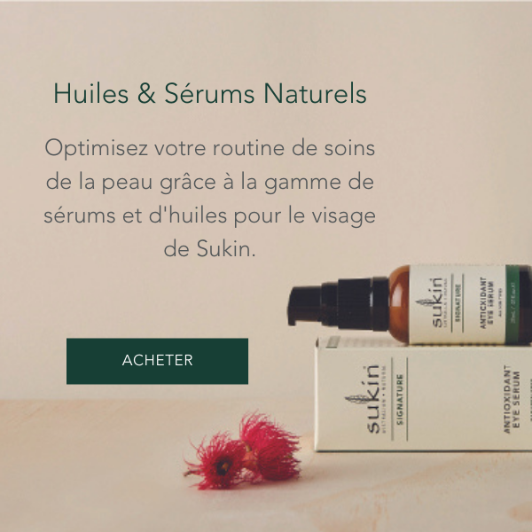 Huiles & Sérums Naturels.  Optimisez votre routine de soins de la peau grâce à la gamme de sérums et d'huiles pour le visage de Sukin.