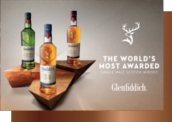 The world’s most awarded single malt scotch whisky. Glenfiddich