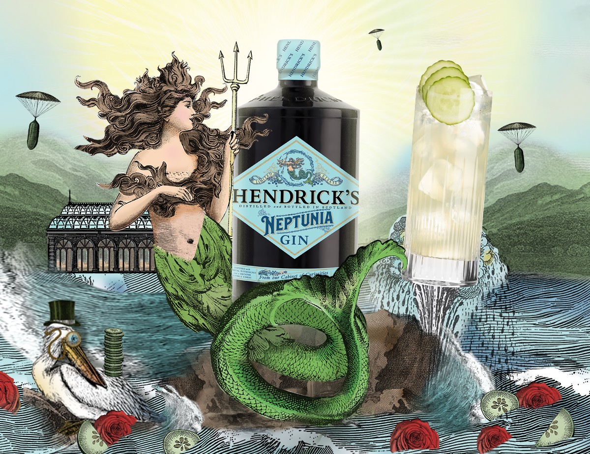 Introducing Hendrick's Neptunia Gin. Made to encapsulate the Magic of the Sea, this is the latest limited release from Hendrick's Cabinet of Curiosities. Order now with free delivery.