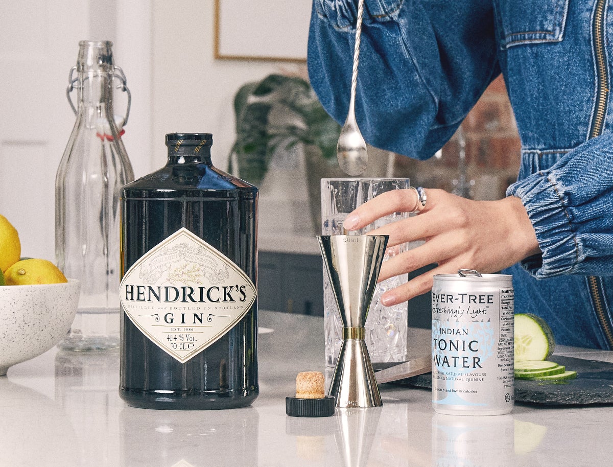 Bottle of Hendricks Gin and bottle of Endricks Midsummer Solstice