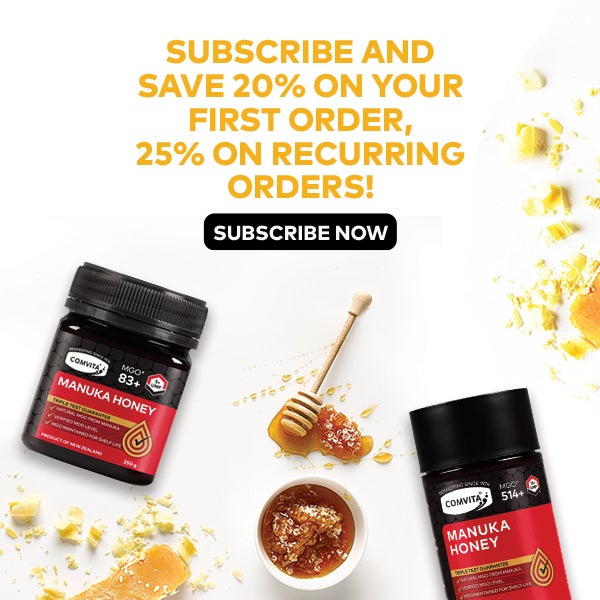 Subscribe and save on your favorite Manuka Honeys! Save 20% on your first order, 25% on recurring orders. Free delivery and no commitment. Cancel or postpone at any time.