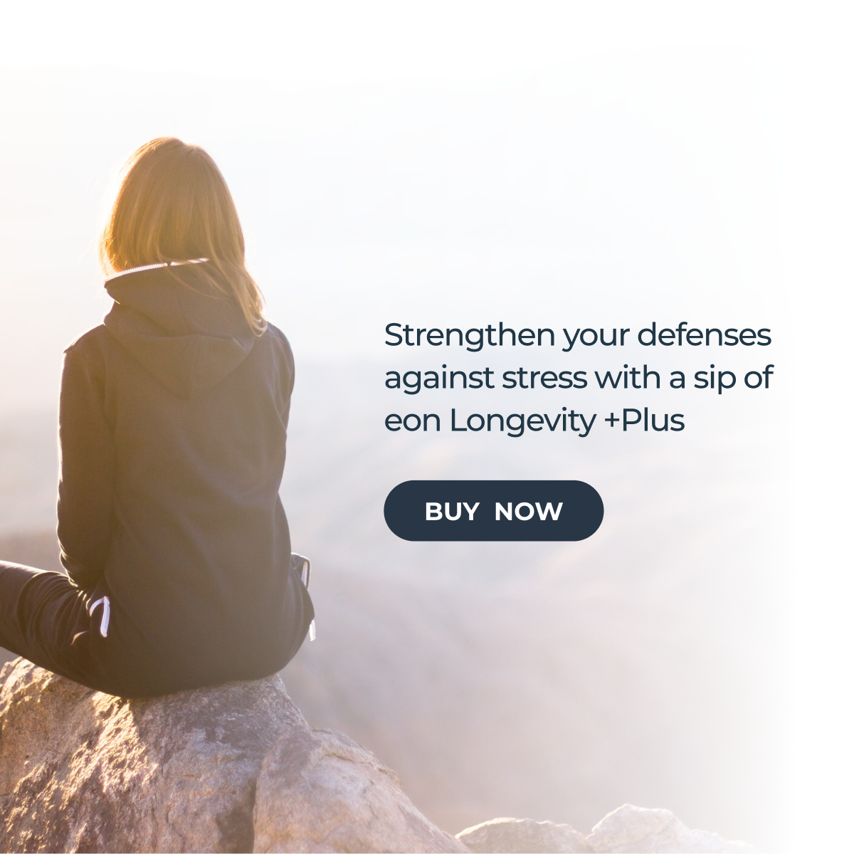 Strengthen your defenses against stress with a sip of eon Longevity +Plus