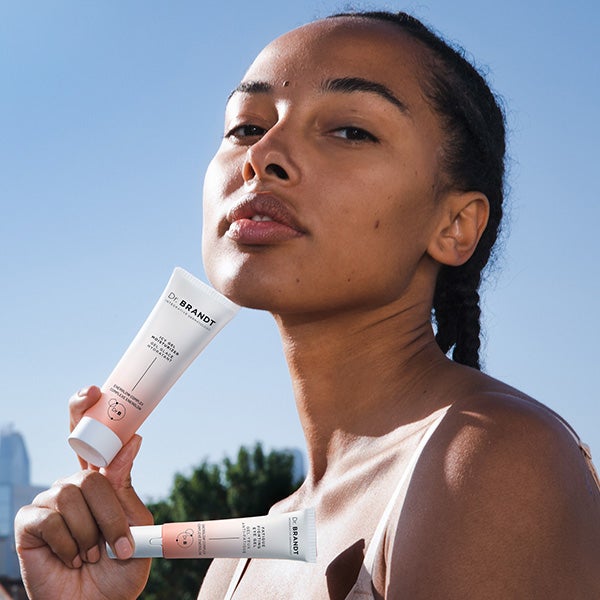 woman holding products