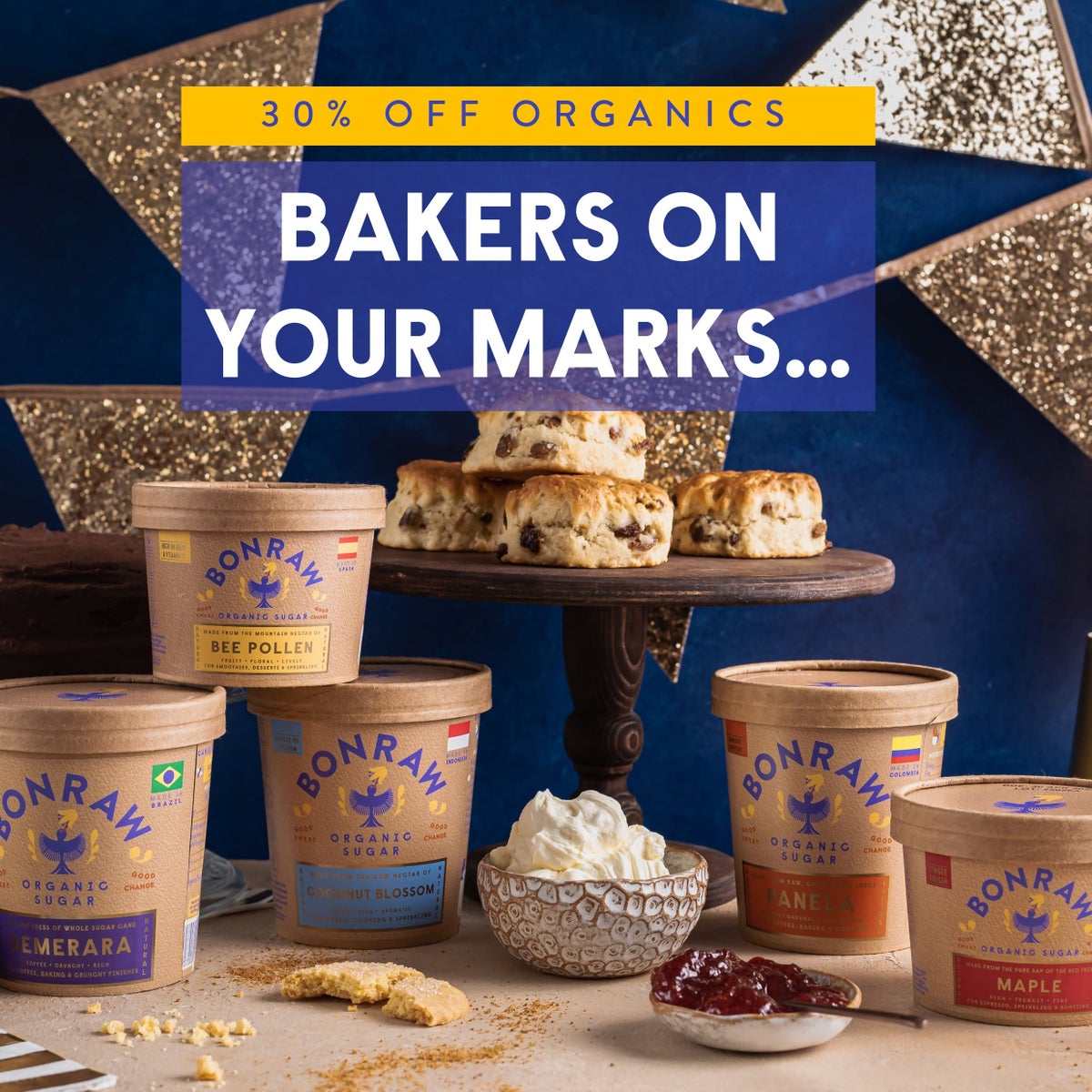 30% Off Organic Sugars. Bakers on your marks...