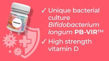 PrecisionBiotics® Immune probiotic is a natural way to support your immune system. Containing the unique PrecisionBiotics® PB-VIR™ bacterial strain (friendly bacteria belonging to the Bifidobacterium longum species), combined with high strength Vitamin D, it has been specifically formulated to support the immune system.