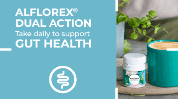 Alflorex Dual Action. Take daily to support gut health and mental health.