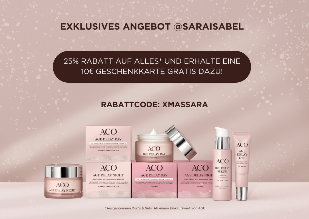 Exclusives Angebot @saraisabel. 25% Rabatt auf alles und erhalte eine 10 EUR geshenkkarte gratis dazu! Rabattcode:XMASSARA