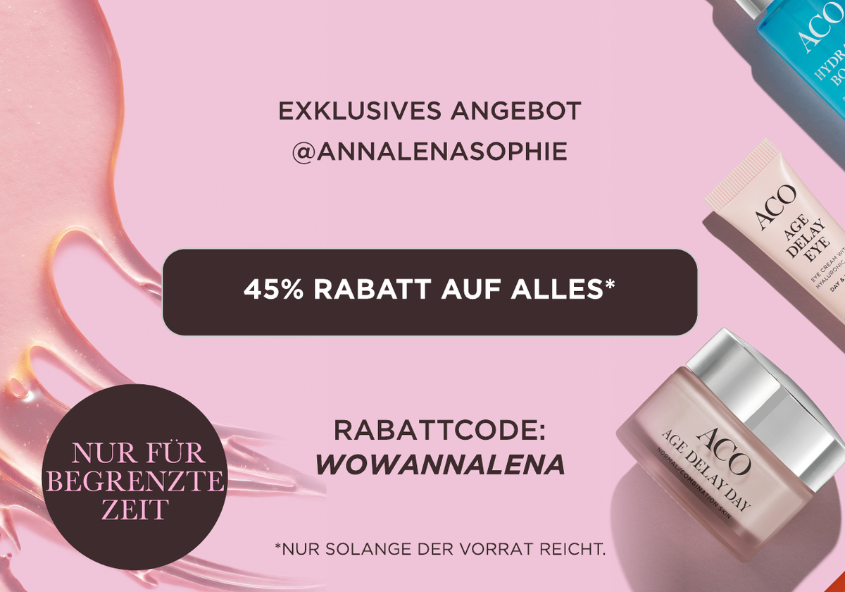 Exklusives Angebot @annalenasophie 45% Rabatt auf alles. Nur für begrenzte Zeit. Rabattcode: WOWANNALENA *Nur solange der Vorrat reicht.