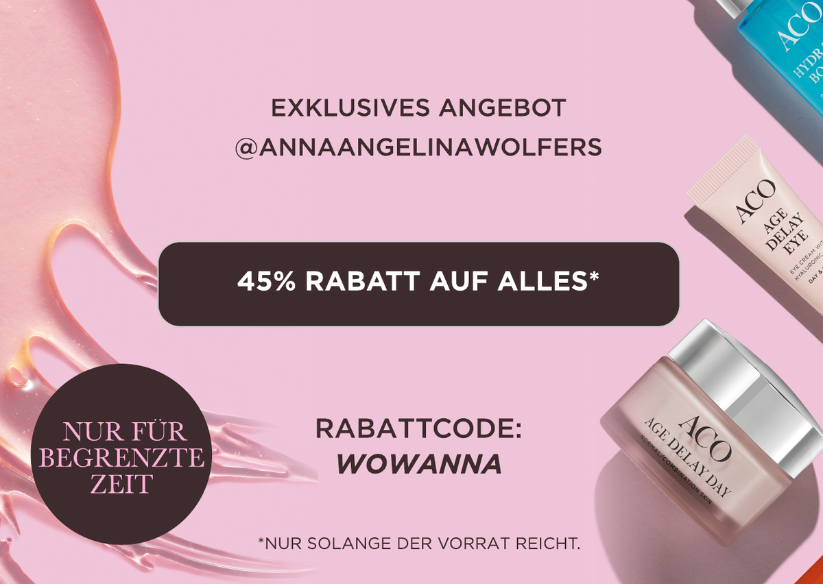 Exklusives Angebot @annangelinawolfers 45% Rabatt auf alles. Nur für begrenzte Zeit. Rabattcode: WOWANNA *Nur solange der Vorrat reicht.