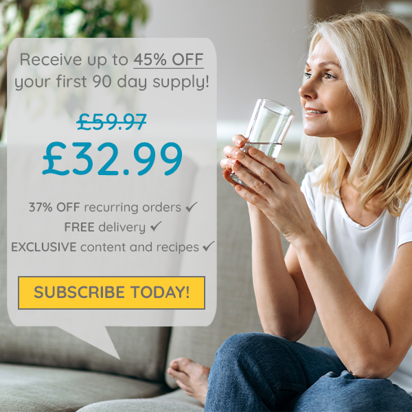 reveice up to 45% off your first 90 day supply. Now £32.99. 37% off recurring orders. Free delivery. Exclusive content and recipes.