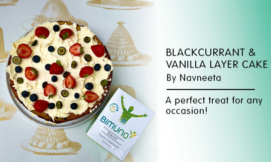 Blackcurrant and vanilla layer cake by Navneeta. A perfect treat for any occasion