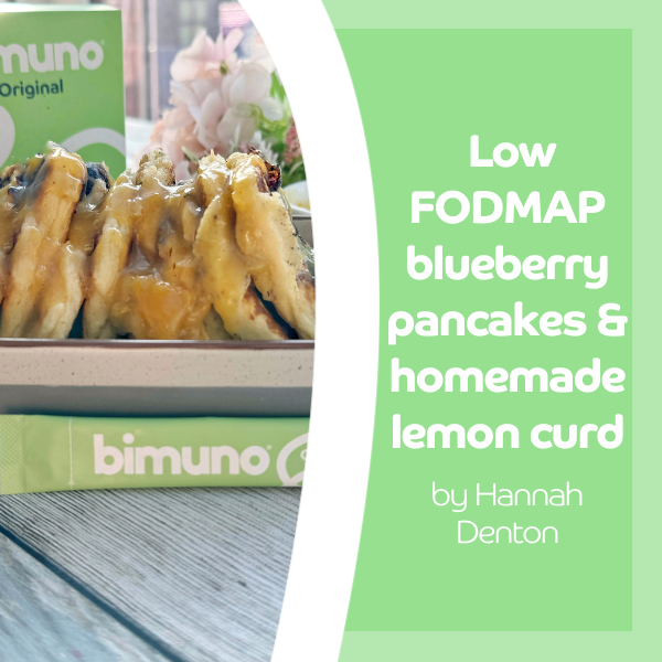 Low FODMAP blueberry pancakes & homemade lemon curd