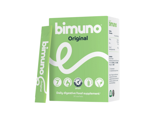 Bimuno Original daily digestive supplement. The high in fibre prebiotic powder is proven to raise number of bifidobacteria (a beneficial bacteria) in the gut within 7 days.