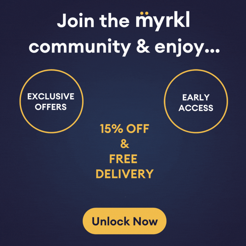 Join the Myrkl community. 15% off & free delivery on your order. unlock now
