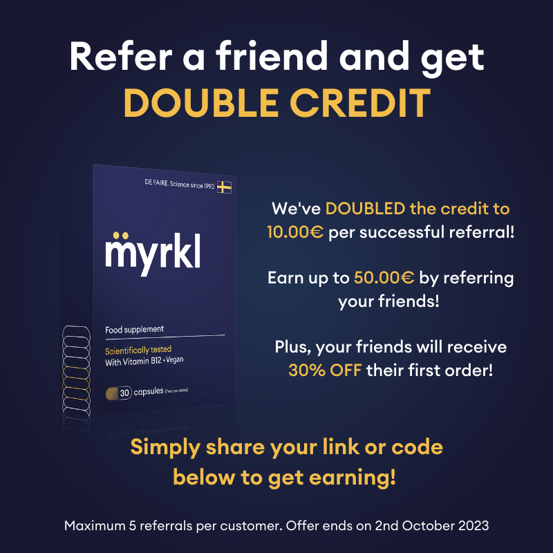 We've DOUBLED the credit to 10.00€ per successful referral!  Earn up to 50.00€ by referring your friends! Plus, your friends will receive 30% OFF their first order!