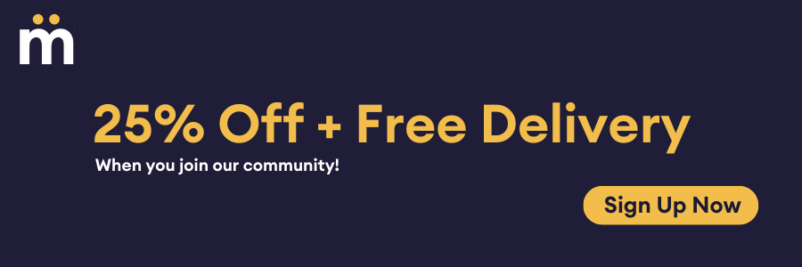 25% off + free delivery! when you join our community. sign up now