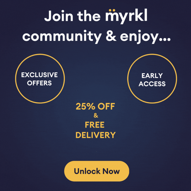 Join the Myrkl community. 25% off + free delivery. unlock now