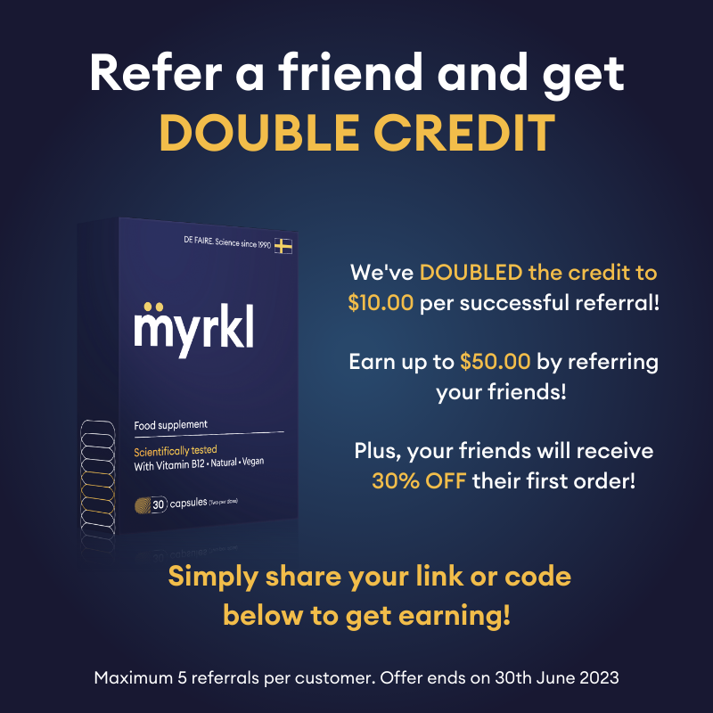 We've DOUBLED the credit to $10.00 per successful referral!  Earn up to $50.00 by referring your friends!   Plus, your friends will receive 30% OFF their first order!